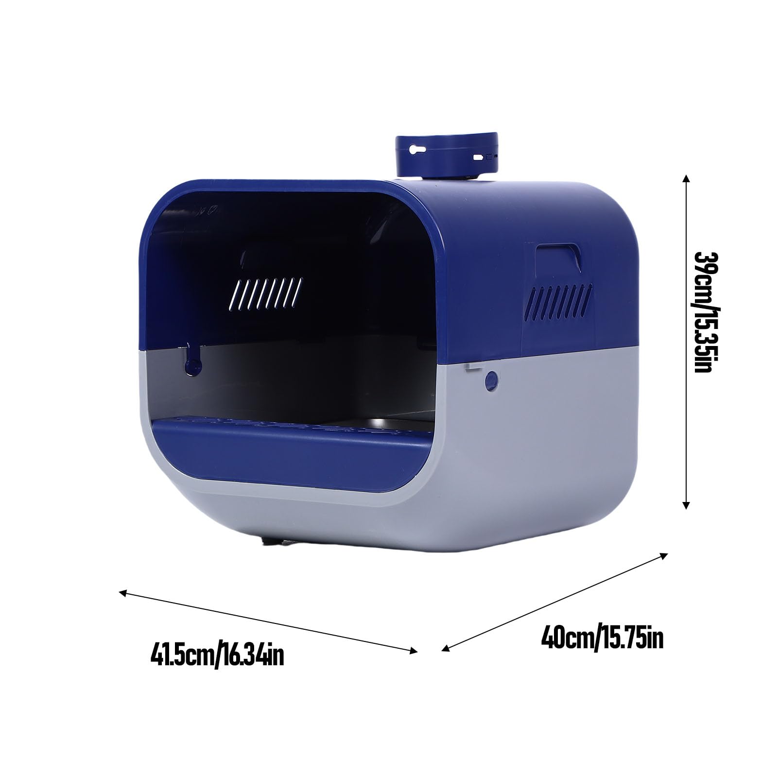 Caja de Arenas Inteligente para Gatos con Videoportero con Función de Pulverización de Soplador, Inodoro para Gatos de Acero Inoxidable Antisalpicaduras con Cuchara (Azul)