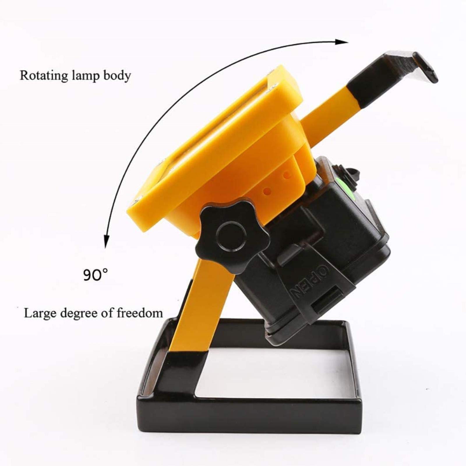 Luz de trabajo LED recargable portátil, 20 W, 500 lm, luz de inundación brillante con soporte, IP65 impermeable para acampar al aire libre, pesca, uso de emergencia