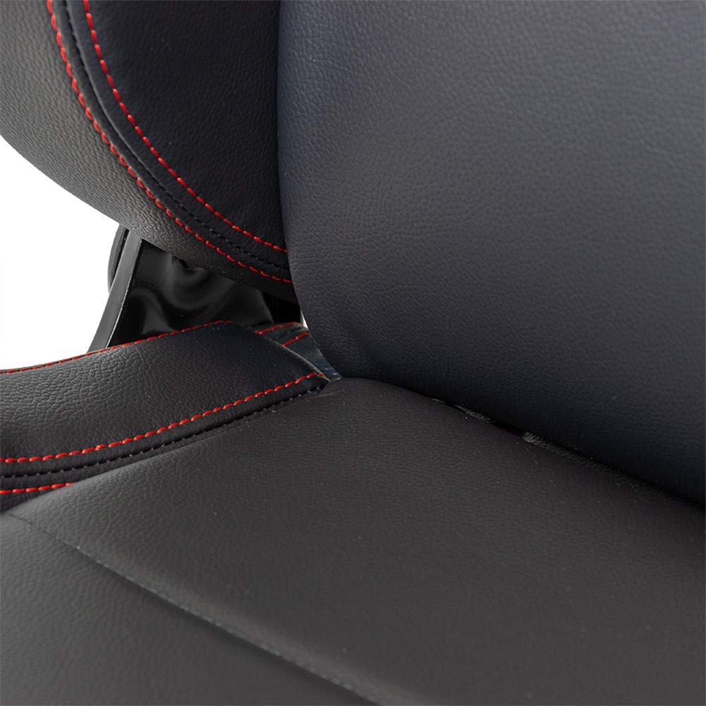 Siège sport 'Eco' - Cuir simili Noir + Coutures rouge - Dossier régable (à droite) - incl. glissière