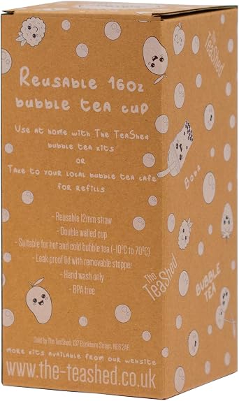 The Teashed Bubble Tea Cup & Straw Gift Set | Reusable 16oz | Leak Proof Design | Hot or Cold | to Be Used with Popping Boba, Syrup and Powder Bubble Tea Kits
