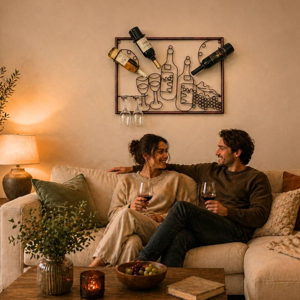 DanDiBo Weinregal Wand Bar Regal Metall Weinglashalter 91975 Wandbild 65 cm Flaschenregal Hängend Weinhalter Weinflaschenhalter Wandregal