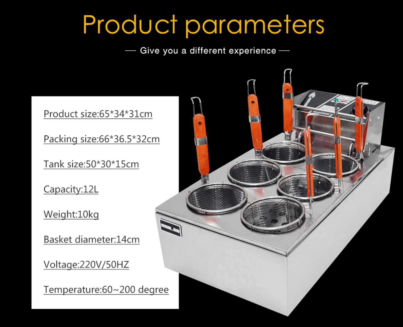 Cuocipasta Elettrico - Macchina per Pasta Professionale E Domestica in Acciaio Inossidabile con Cestello A 2/4/6 Fori - Macchina Elettrica Efficiente per Una Pasta Perfet（C）
