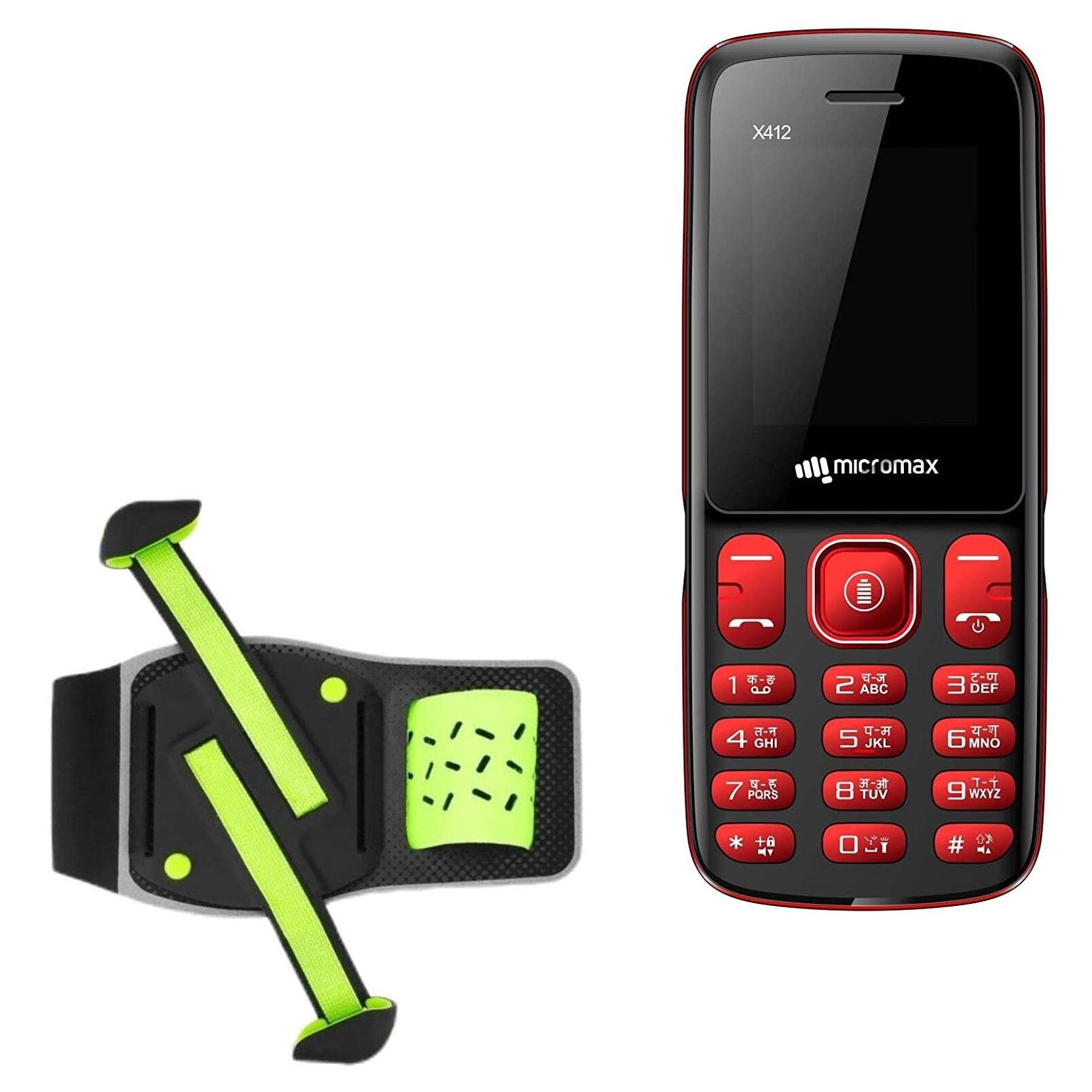 BoxWave Holster Compatible with Micromax X412 - FlexSport Armband, Adjustable Armband for Workout and Running - Stark Green