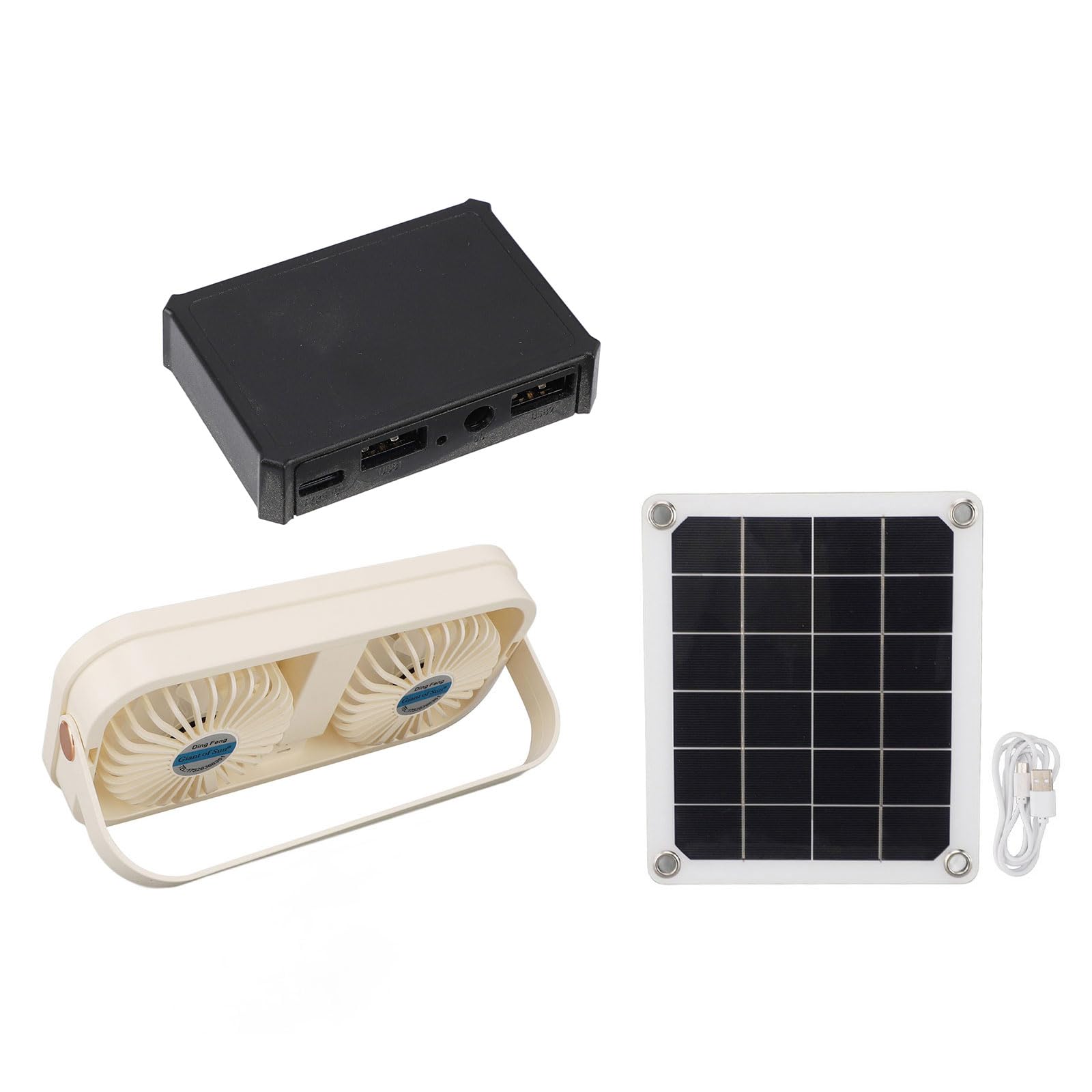 Elnwnnkc Solar Exhaust Fan Small Ventilator Panel Air Extractor with Double USB Manostat for Chicken House Greenhouse Outdoor