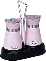 Vista 13 de Juego de salero y pimentero de acero inoxidable y vidrio con soporte (azul)