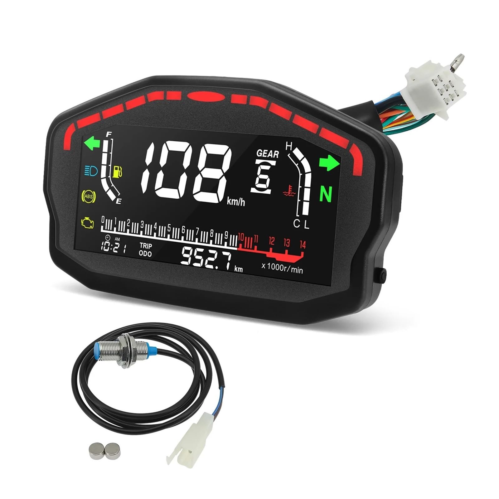 moto digitale tachimetro Accessori Moto Cruscotto Digitale Contachilometri Universale 2 4 Cilindri