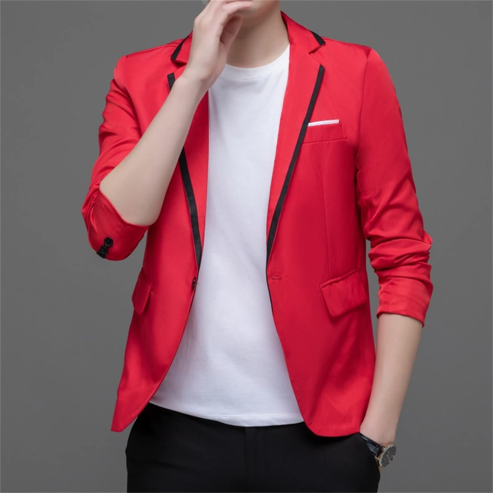 Blazer élégant pour homme, veste à manches longues boutonnée, sportive, mariage, loisirs, affaires, coupe droite, costumes et vestes pour homme, veste de smoking pour mariage