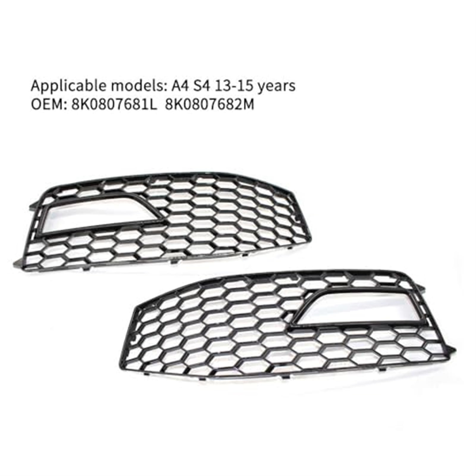Do A4 S4 2013-2015 2 szt. Plaster miodu perforowana rama światła przeciwmgielnego dolna siatka 8K0807681L 8K0807682M Listwa przeciwmgielna