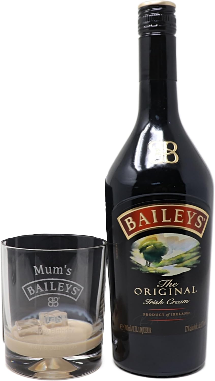 Personalised Dimple Tumbler & 70cl Baileys Baileys Design (Baileys