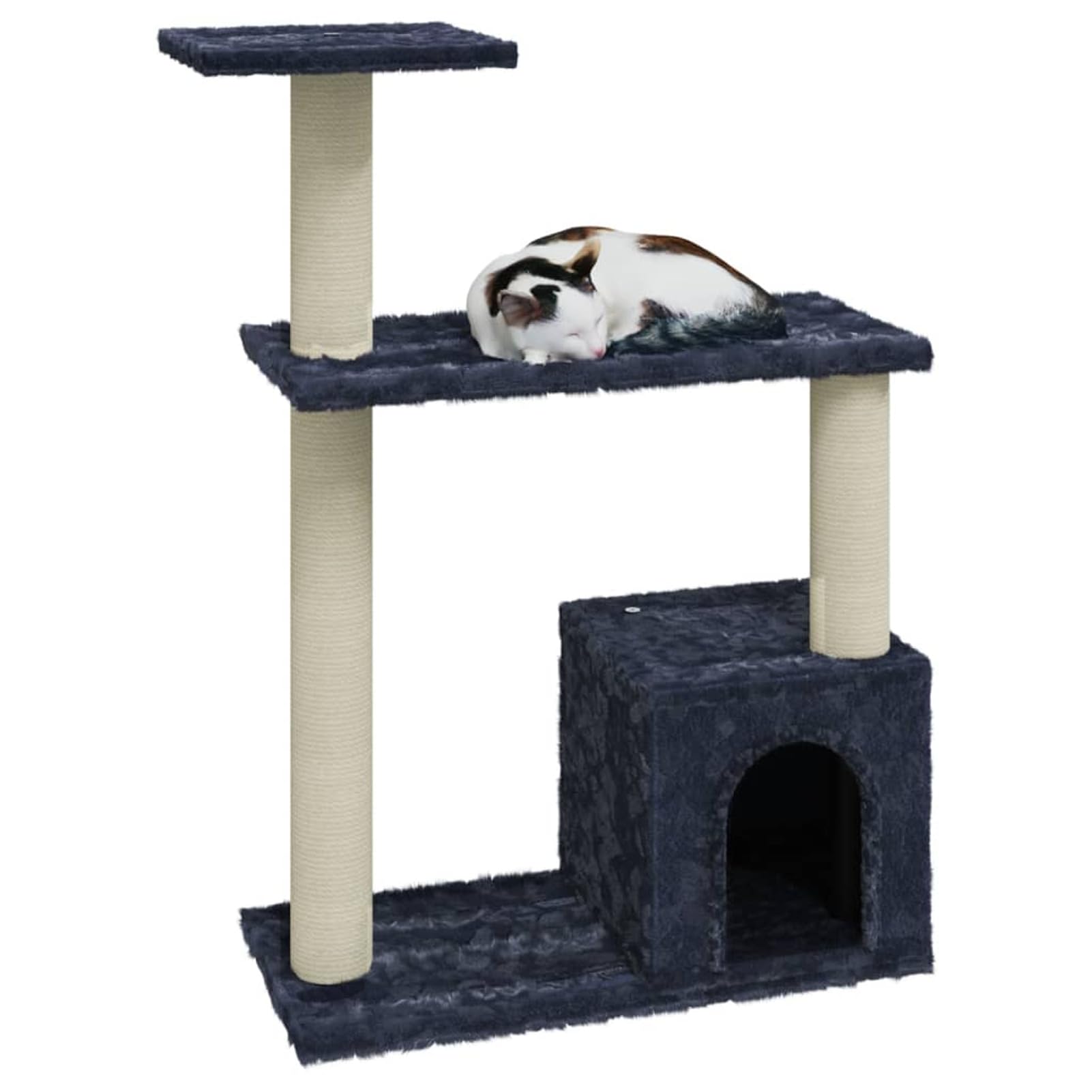 Homgoday Tiragraffi per gatti con tiragraffi in sisal, grigio scuro, 70 cm, torre tiragraffi a torre, casa per arrampicata per gatti multilivello, centro attività per gatti, animali e articoli per