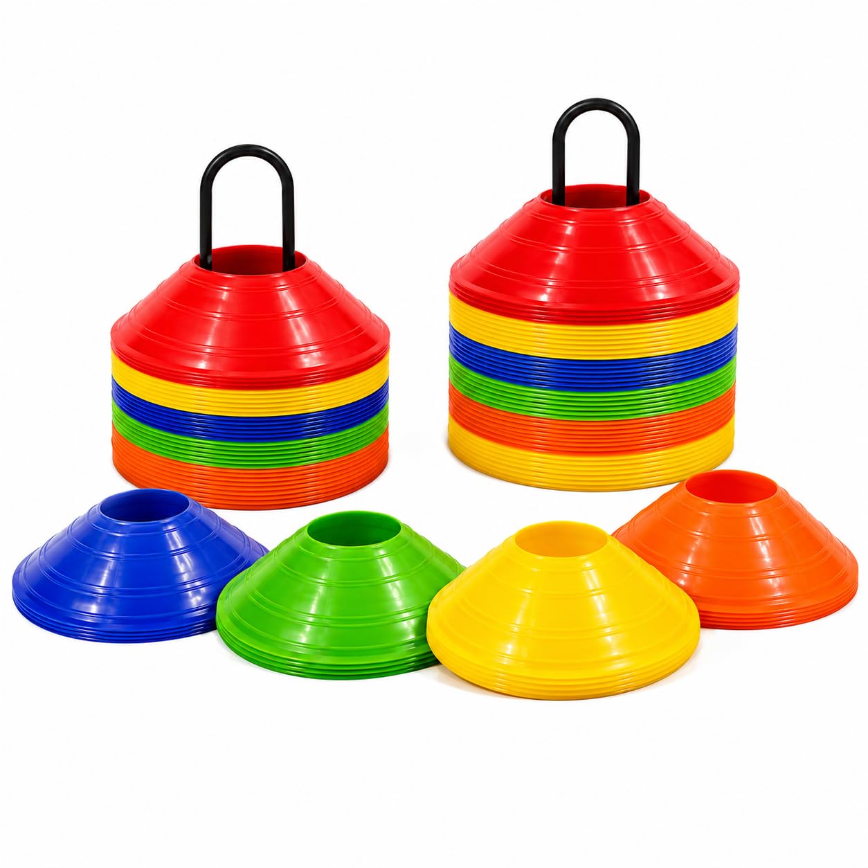 Soccer Training Cones Set, Agility Disc Cones, Football Training Cones, Marker Discs, Stackable Plastic Practice Cones for Speed Drills, Coaching, Indoor Outdoor Sports Training Equipment (10)-image-17