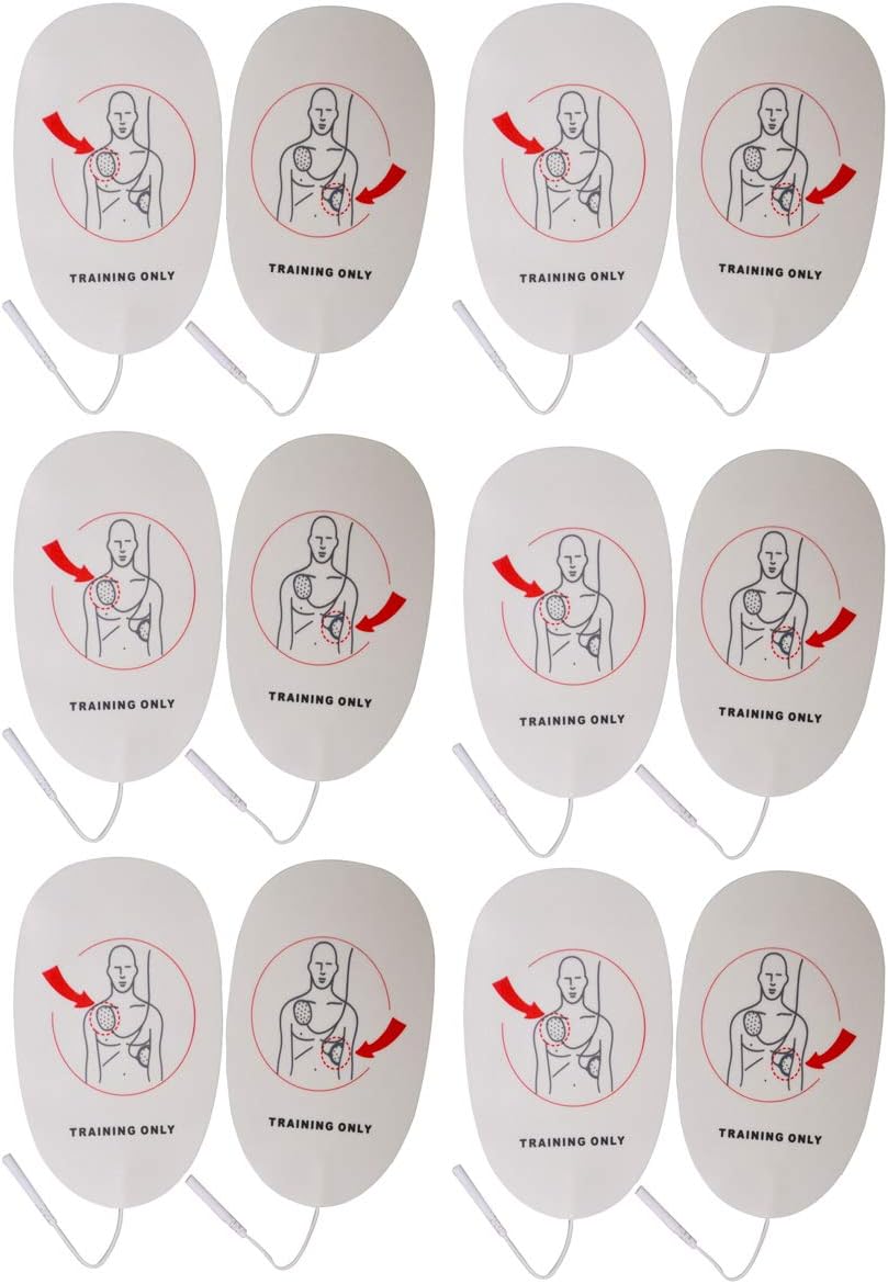 Latex Free Foam XFT AED Practi-Trainer Replacement Pads,Adult, 6 Pairs