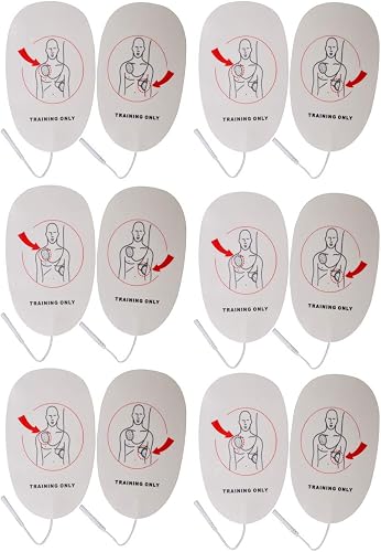 Latex Free Foam Xft Aed Practi Trainer Replacement Pads, Adult, 6 Pairs