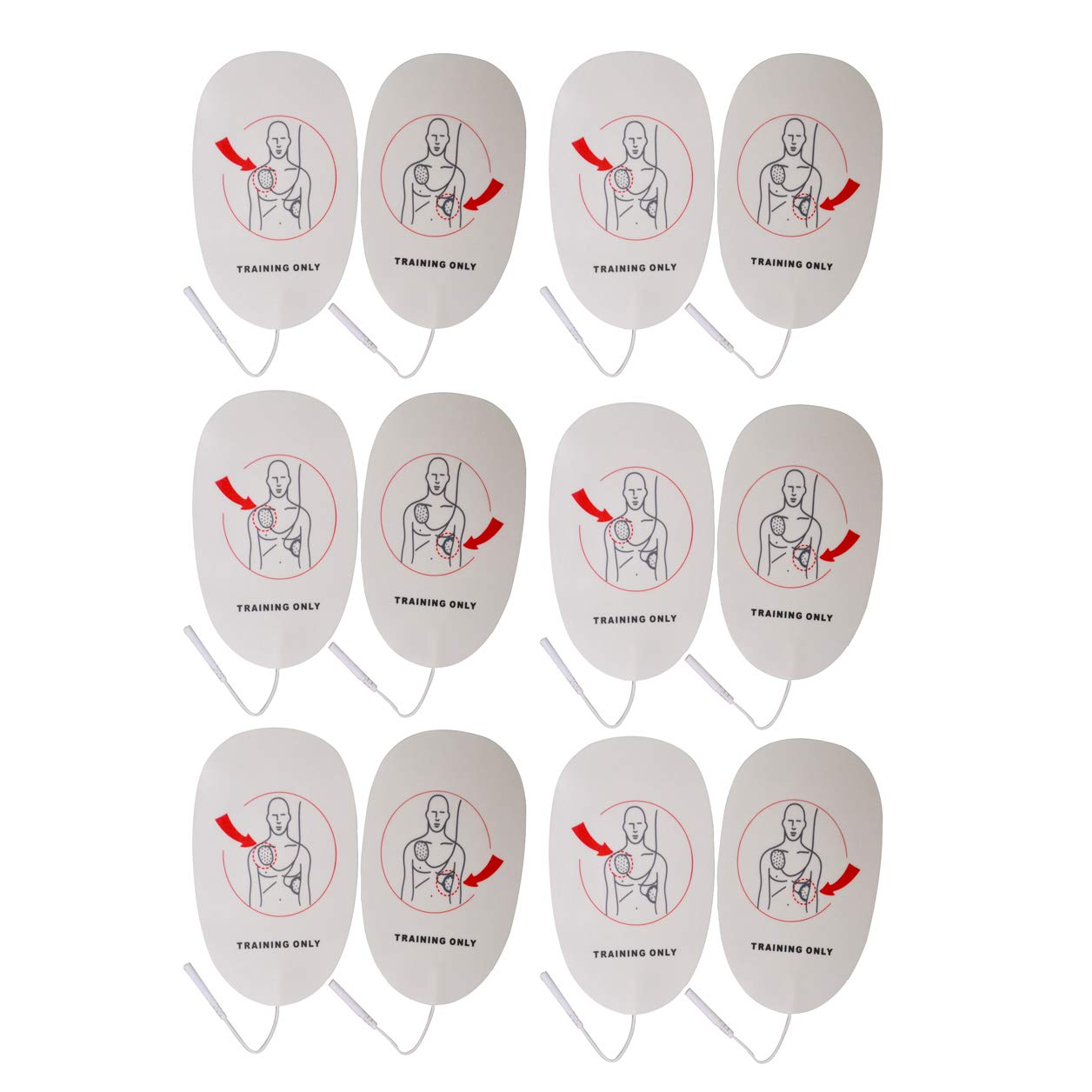 Latex Free Foam XFT AED Practi-Trainer Replacement Pads,Adult, 6 Pairs