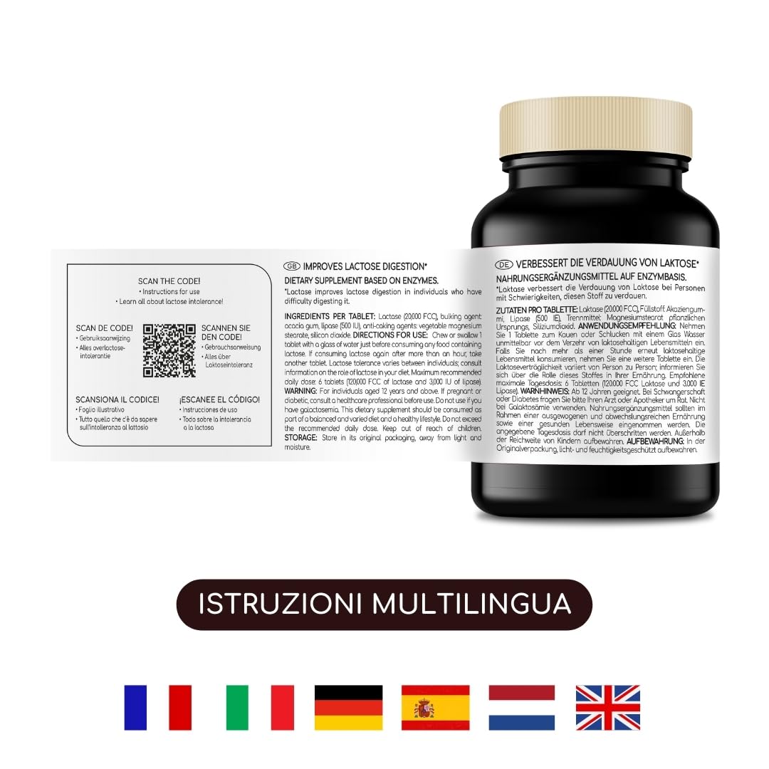 LACTOLERANCE ULTRA Lattasi 20.000 FCC, Lipasi 500 UI, 236 Compresse