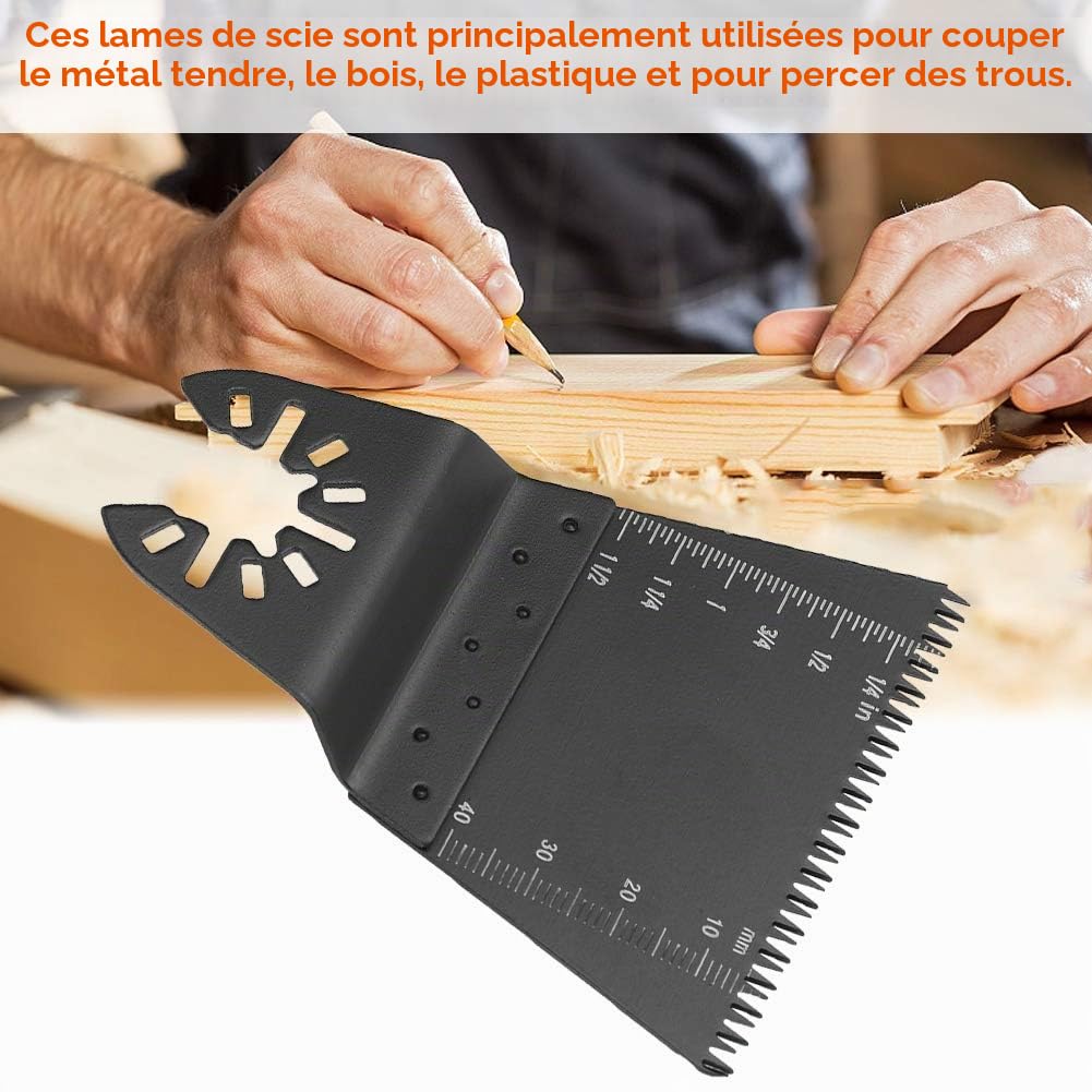 Artillery Lame de Scie Oscillante, 5pcs 65mm Outil Multifonction Accessoires Kit pour Plastique, Bois, Métal, Universelle Fein Multimaster, Dremel, Bosch, Makita, Dewalt
