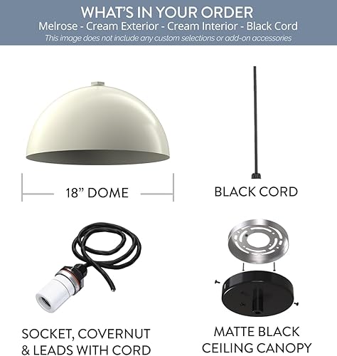 Miniatura 6 de Steel Lighting Co. Melrose - Lámpara colgante  Montada en el techo  Cúpula redonda de 18 pulgadas  Estilo moderno y contemporáneo de granja