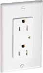 Leviton Decora Plus Réceptacle du duplex pour suppresseur de surpression, 15 Amplificateur, 125 Volt, lame droite, grade industriel, auto-échouage, 5280-W, blanc