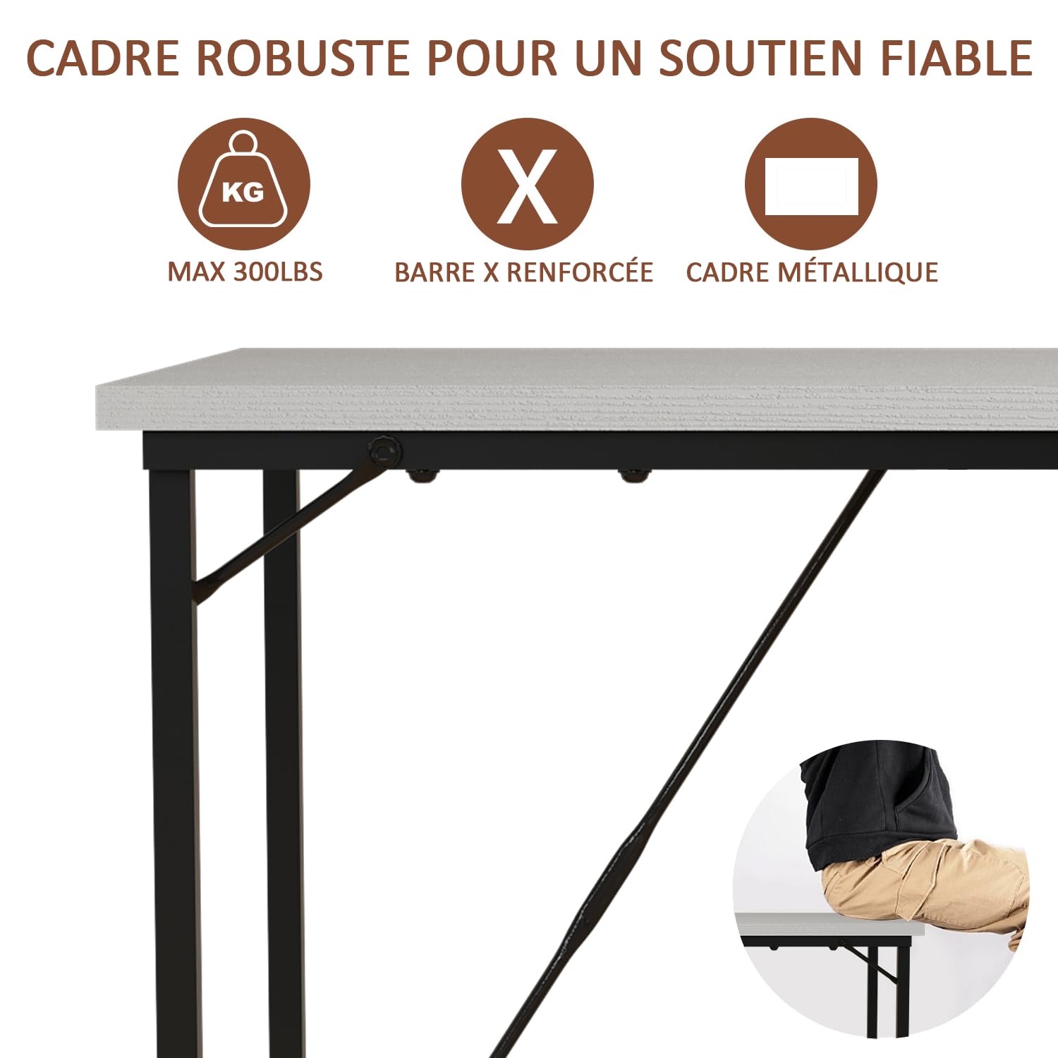 Devoko Scrivania per Computer 100 x 50 x 75 cm, Scrivania Piccola, Scrivania PC da Ufficio, Scrivania salvaspazio per Studio, Camera da Letto,Stile Industriale, Struttura in Metallo, Bianco