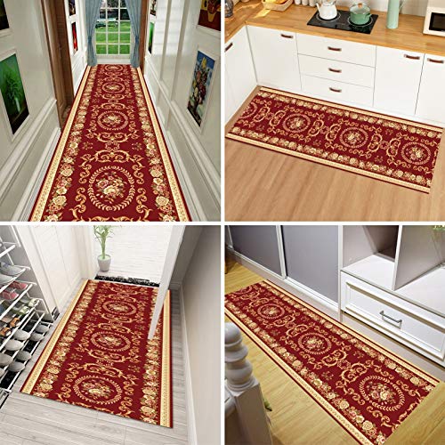 Tapis de hall rouge lavable pour éviter les glissades dans la cuisine