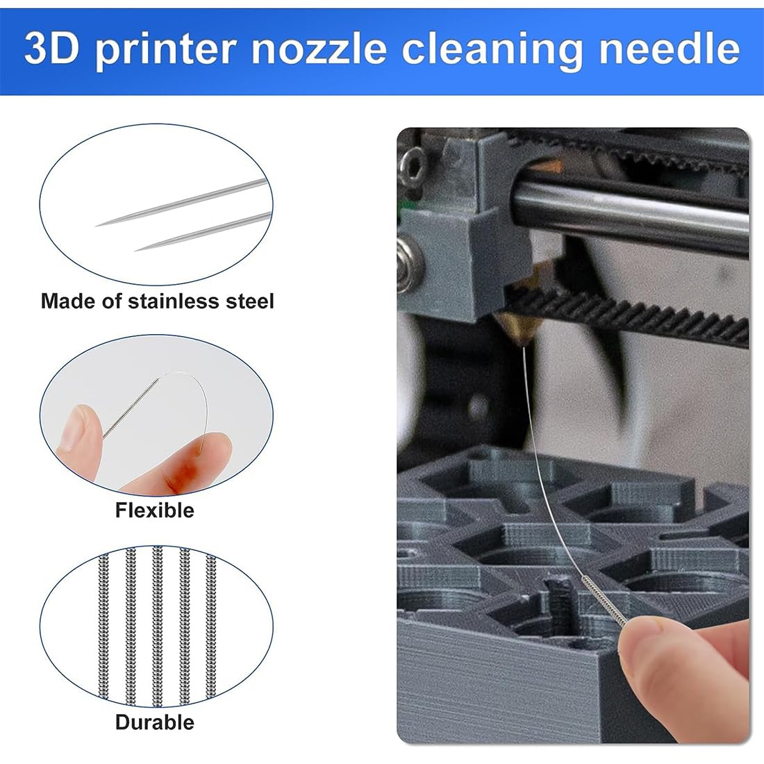 26 stuks 3D-printer spuitmonden reinigingsset 3D-printer accessoires 3D- printer spuitmonden reinigingsnaalden kit draadborstel van messing 3D- printer L-vormige schroevendraaier met pincet