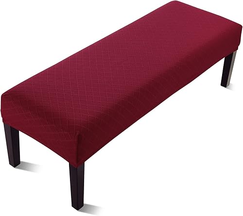 Fuloon Funda elástica de jacquard para banco de comedor, funda extraíble antipolvo, lavable, protector de cojín para dormitorio, cocina, hotel,