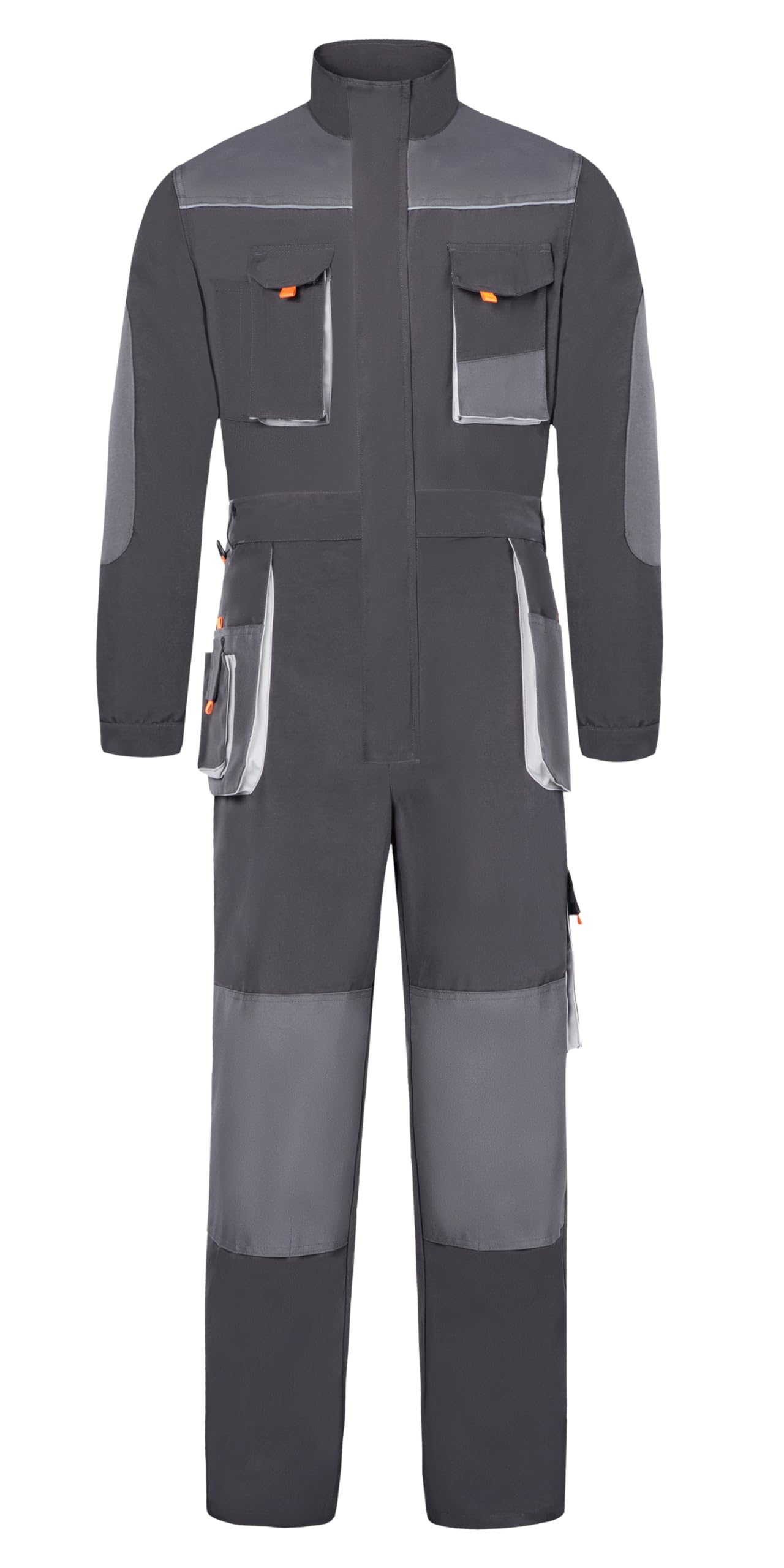 Herren Arbeitslatzhose Dunkelgrau Arbeitsoverall Latzhose mit Kniepolster-Taschen Arbeitskleidung