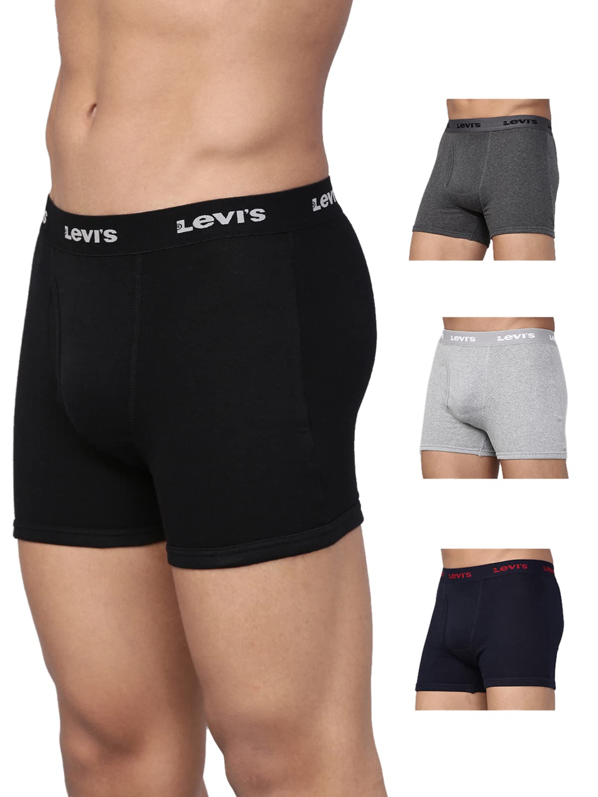levi's Men's Cotton Modern Regular Fit Solid Boxer (Pack of 3) (#001-BOXER Brief-ASST-P3_Assorted_XL)-picture-16
