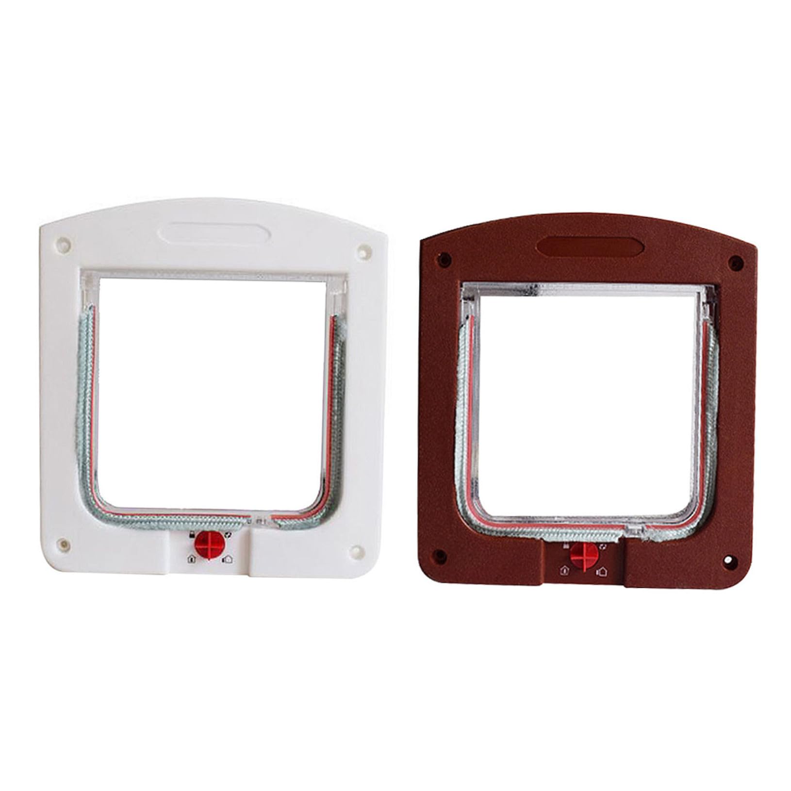 Chatières pour Chats et Petits Chiens 2pcs Portes Contrôlables en Abs et Acrylique Résistantes la Corrosion Forme Créative pour Intérieur