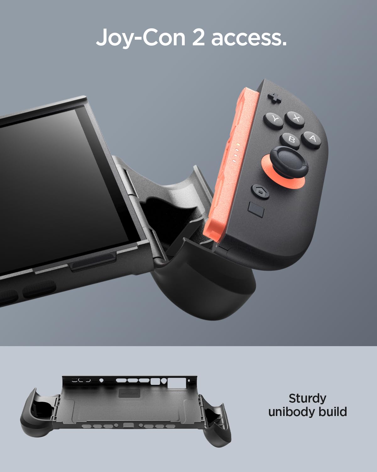 Spigen Dual Grip Pro Coque avec support à charnière intégré, Compatible avec Nintendo Switch 2 (2025) et station d’accueil – Noir
