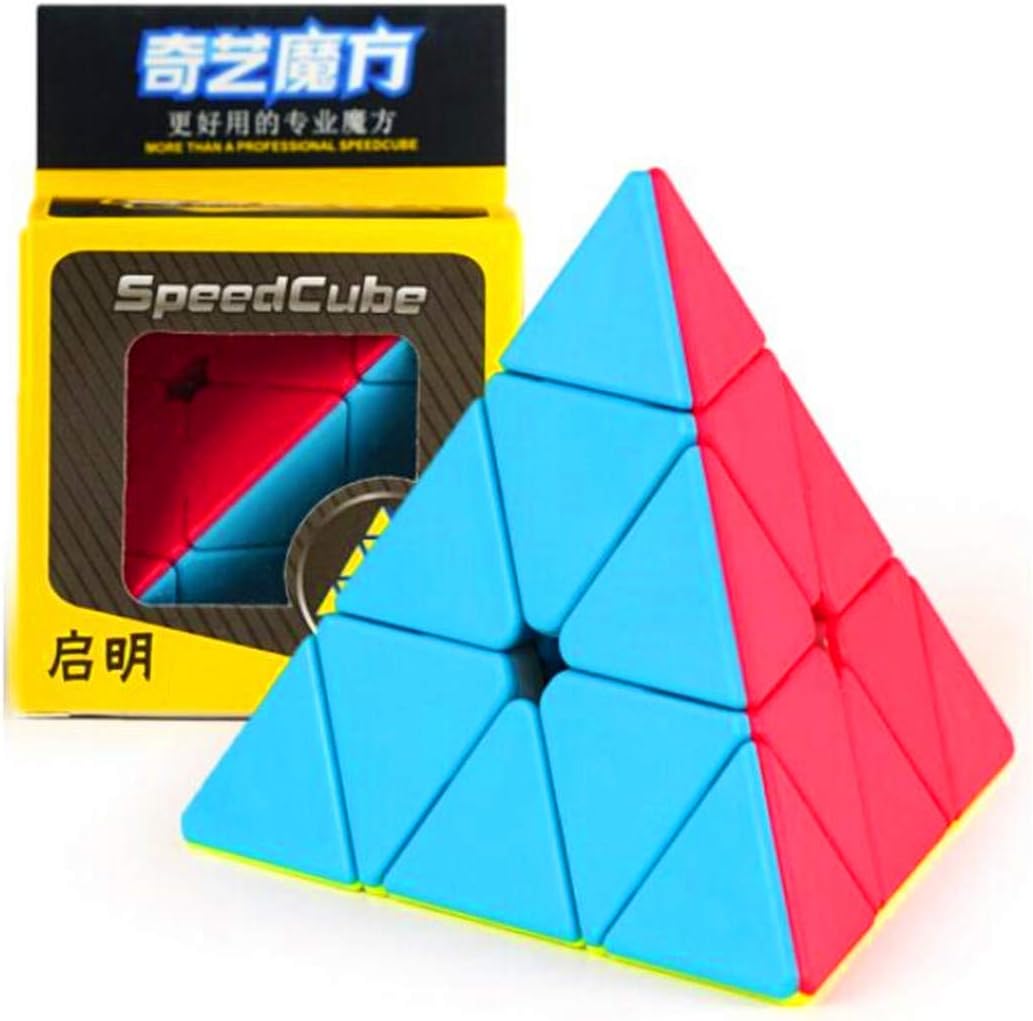 CuberSpeed Pyramid Speed Cube Stickerless Magic Cube Qiyi Qiming Triangle Pyramid Stickerless Speed Cube