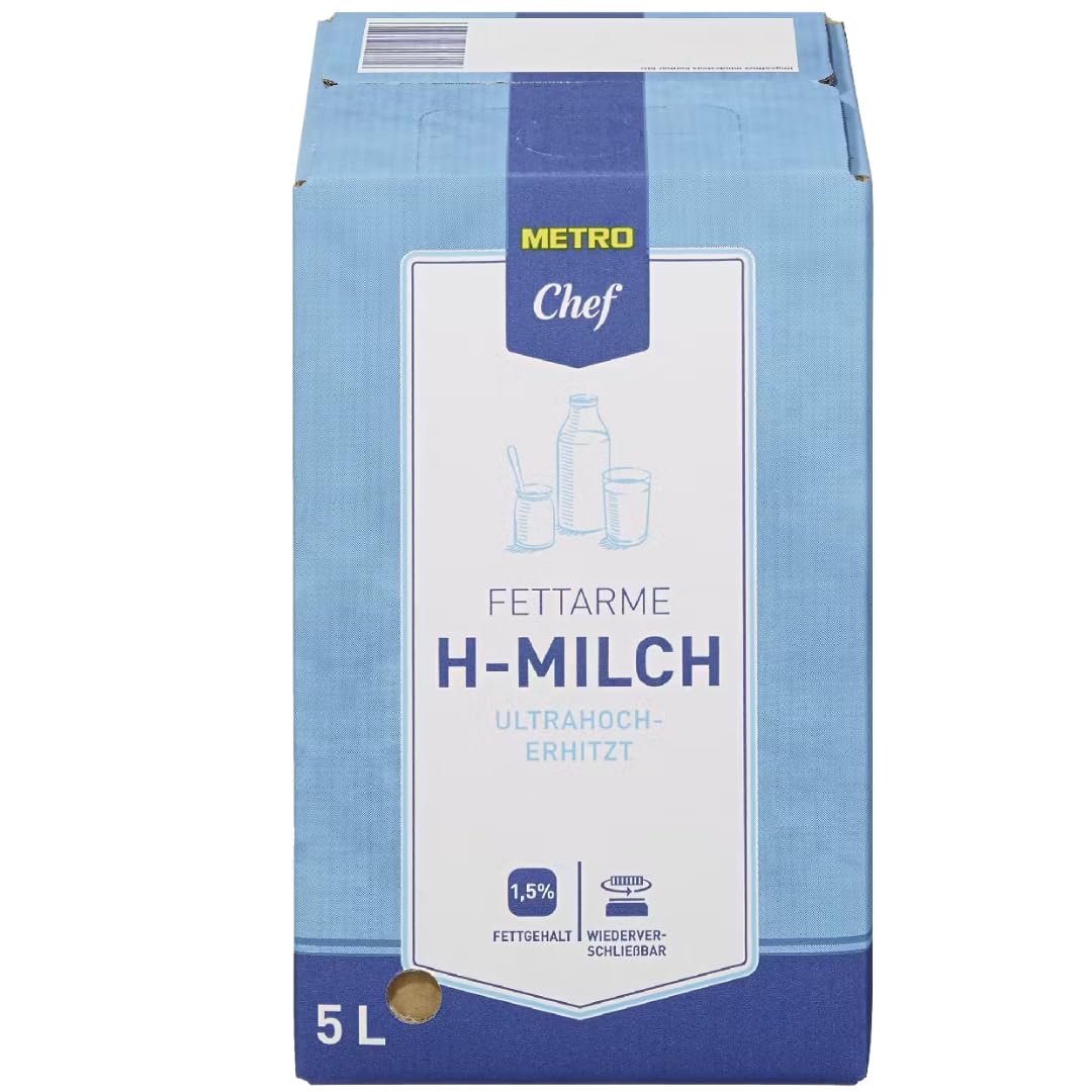 METCHEF H-Milch fettarme milch%1,5 Fett Haltbare Milch Wiederverschließbar 5000 Mililiter, 6 STÜCK