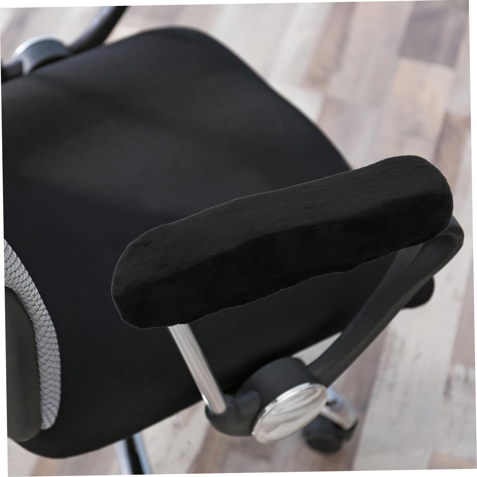 HOMSFOU 4 Pièces Oreiller à Main en Mousse à mémoire Bras Jeu Coussin de Chaise Tampon Coussin de coude de Chaise Coussins d'accoudoirs Souples en Tissu Black