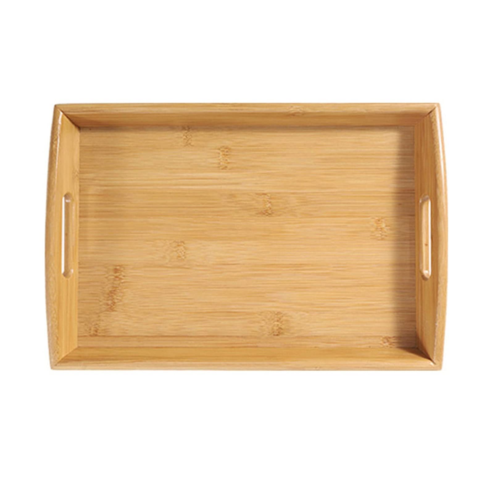 Plateau，Plateau de Service Plateau de service Bambou Bamboo Petit-déjeuner Dîner Plateaux de nourriture avec poignées idéales pour la famille Table de café Fêtes Restaurants pour Café, Thé, Petit Déje