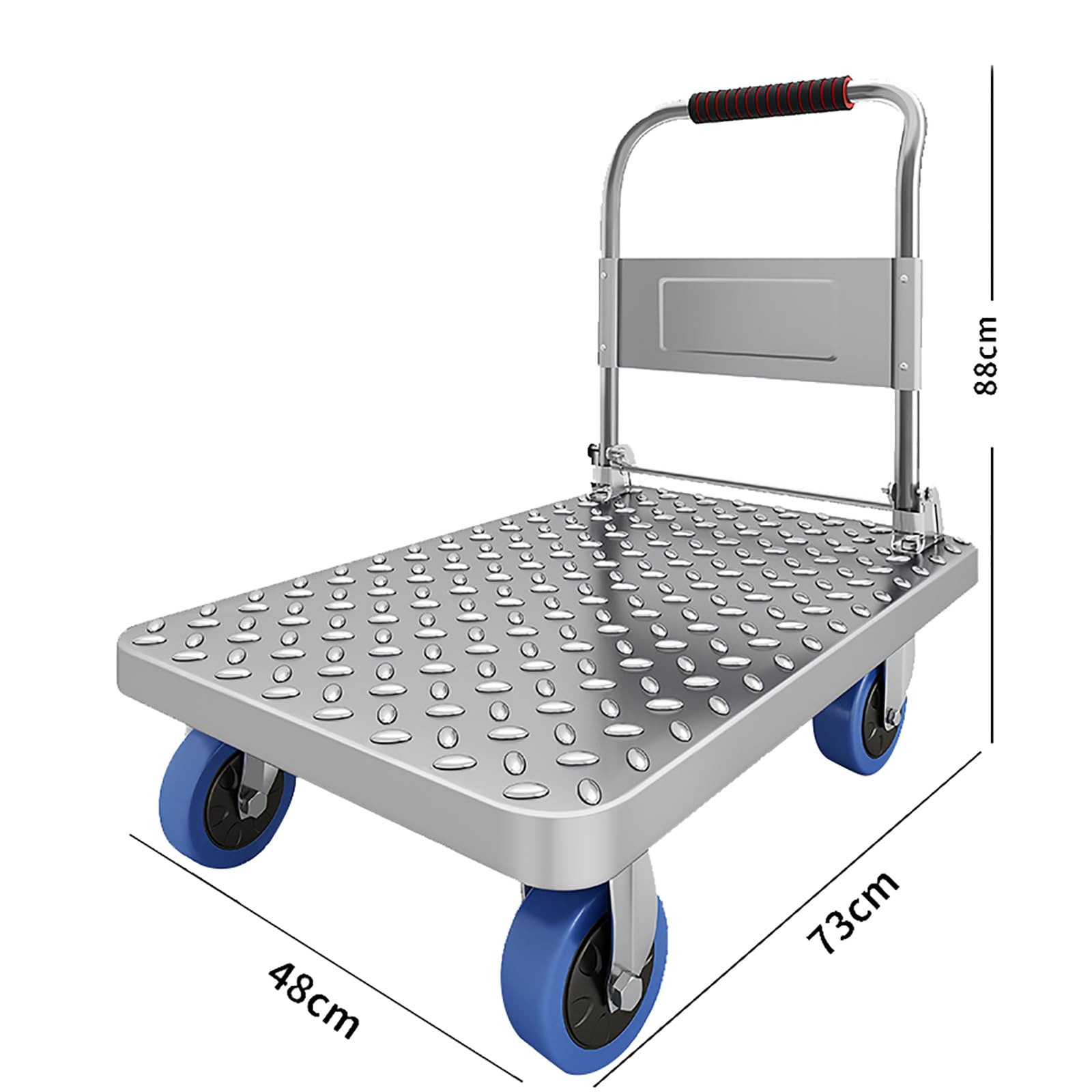 Carro de Plataforma, Carretilla de Plataforma Resistente de 350 kg, Carretilla Manual Resistente con asa, Carro de Plataforma rodante para elevación de Cargas Pesadas