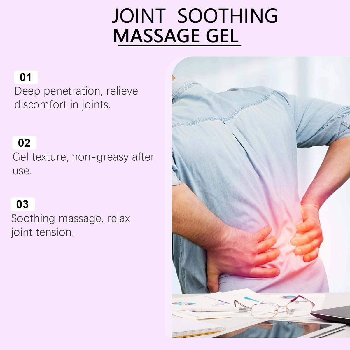 2 Pcs Joint Soothing Massage Gel, Joint Activities Throughout Release Muscle Relief Purple Care Gel. - Image 2