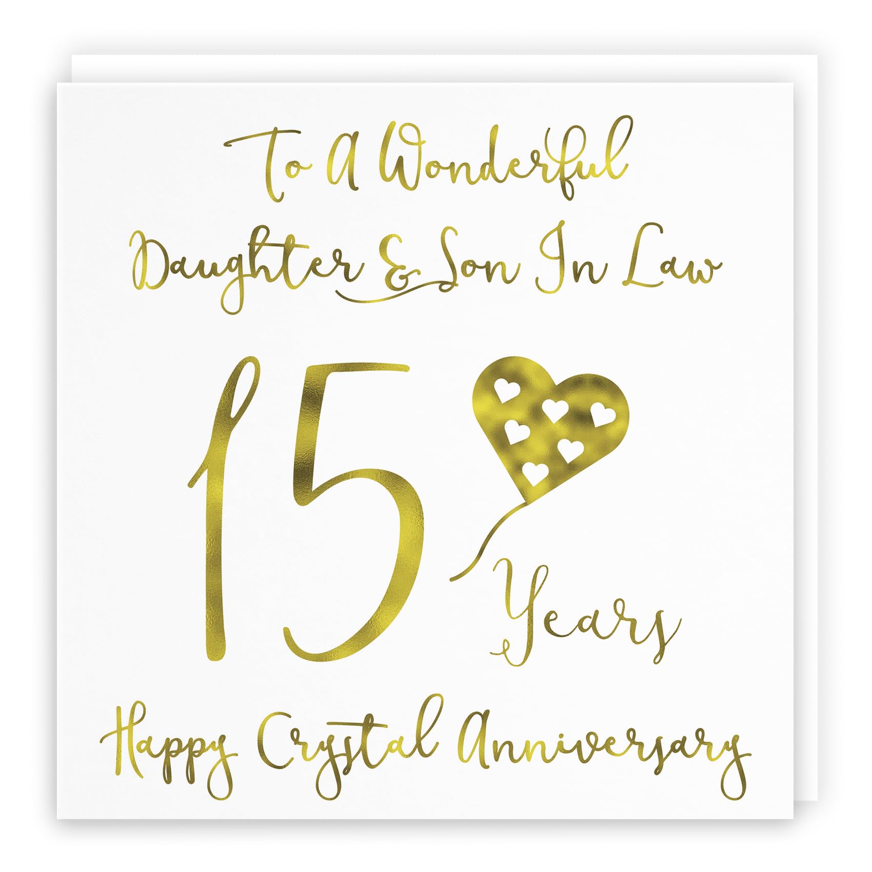 Hunts England, Daughter And Son In Law 15th Anniversary Card, To A Wonderful Daughter & Son In Law, 15 Years