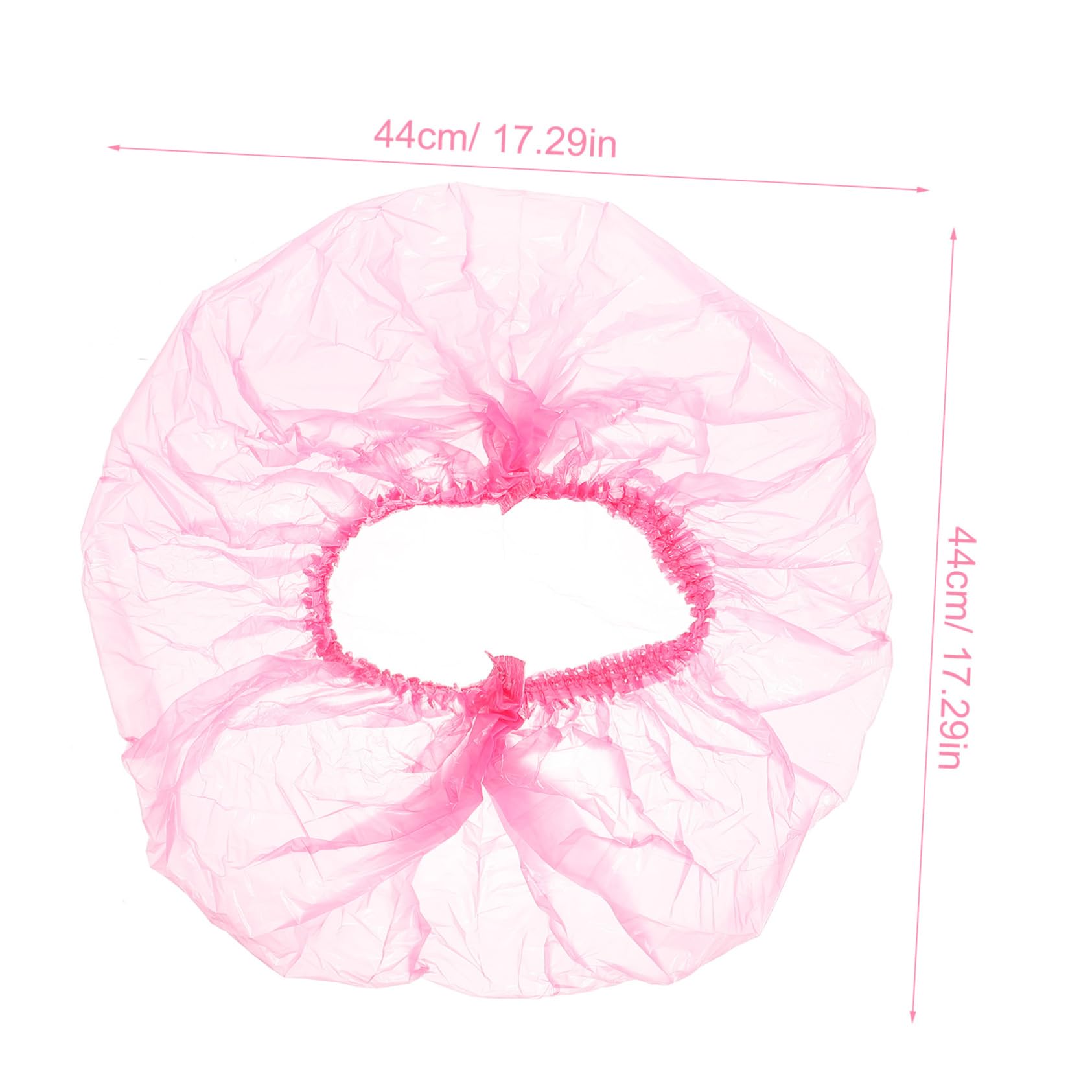 PLAFOPE Einweg Duschhauben 44cm 500 Stück für Damen aus Kunststoff Leicht Elastisch Rosa Farbe für Bad und Gesichtspflege