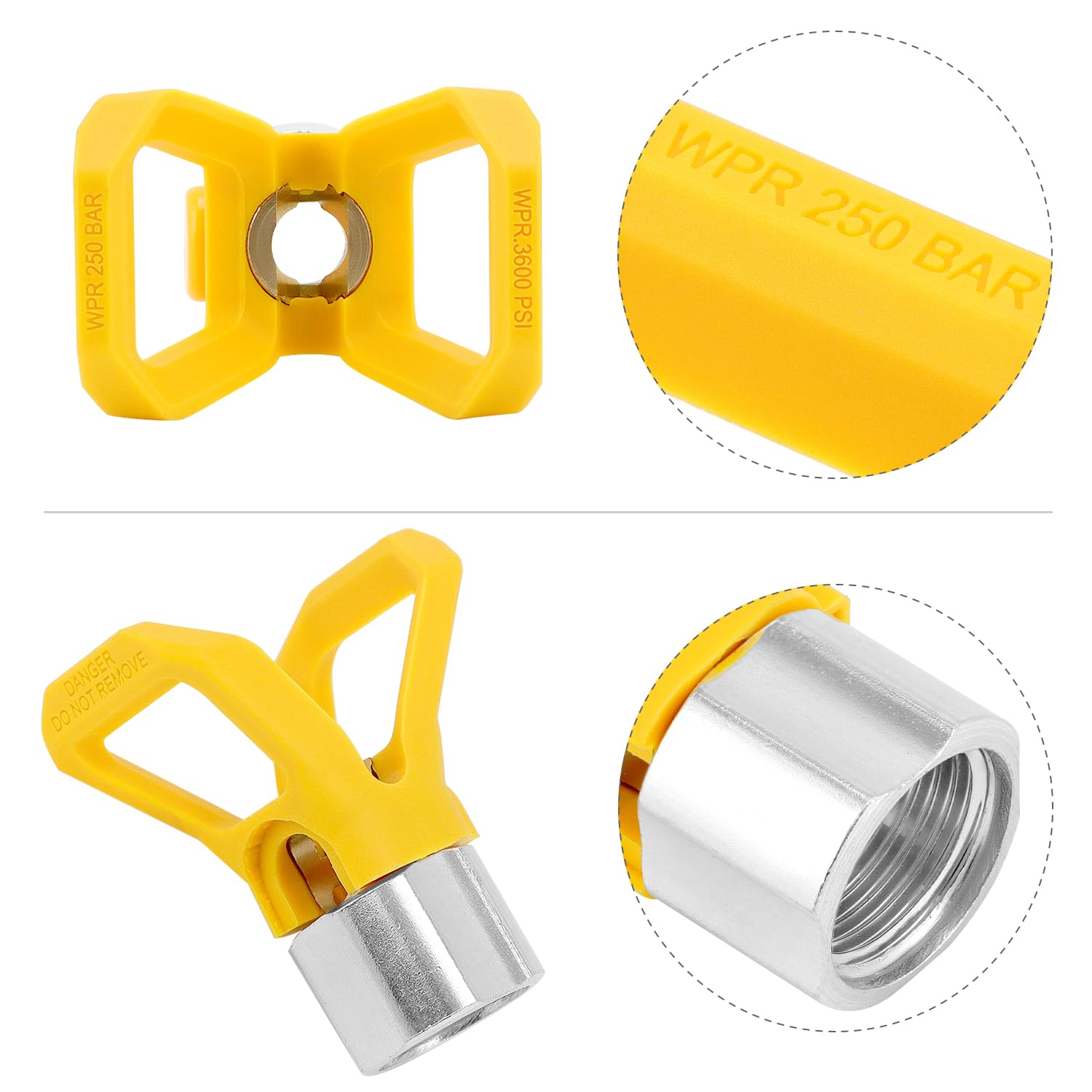 QWORK® Kit ugelli airless per pistola a spruzzo per pistola verniciare ad alta pressione - Modelli 515/517/519/521/523/525-6 Ugelli airless con guarnizione terminale e sede ugello