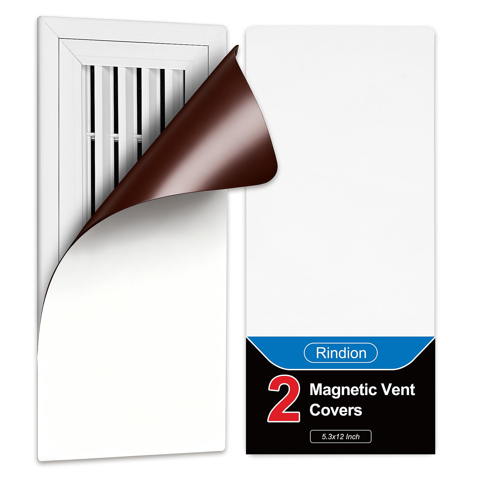 Photo 1 of Rindion Vent Cover 2 Pack, Strong Magnetic Vent Covers 5.3x12 Inch, White Vent Covers for Home Floor, Wall, Ceiling Register, Iron Register, RV and HVAC