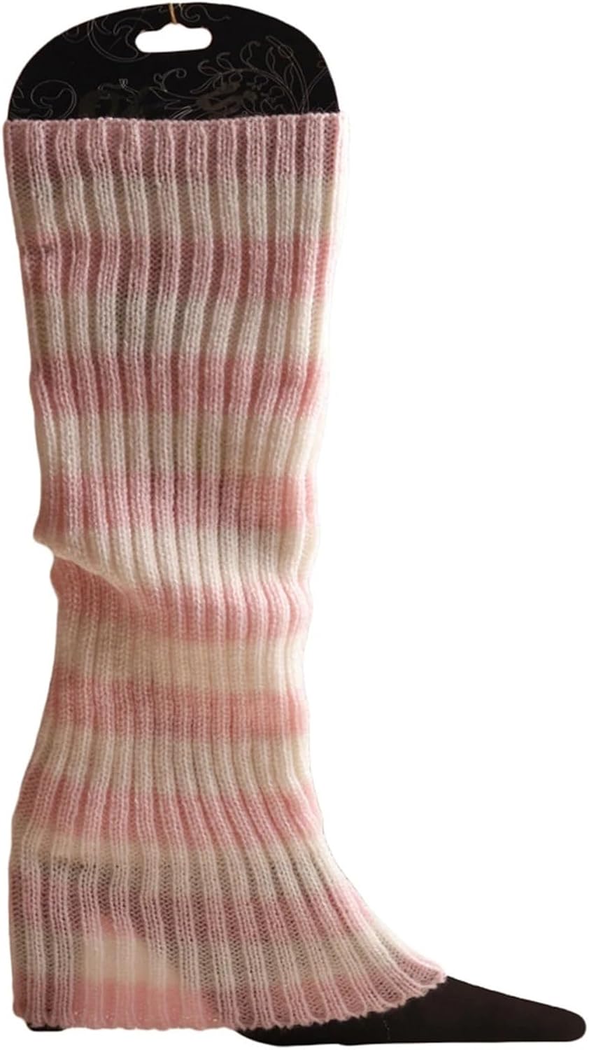 3 Pcs Women's Autumn Long Knitted Foot Cover Leg Breathable Warmers Winter Protector Stocking Legging Ladies Striped Warmersocks(Color 3)