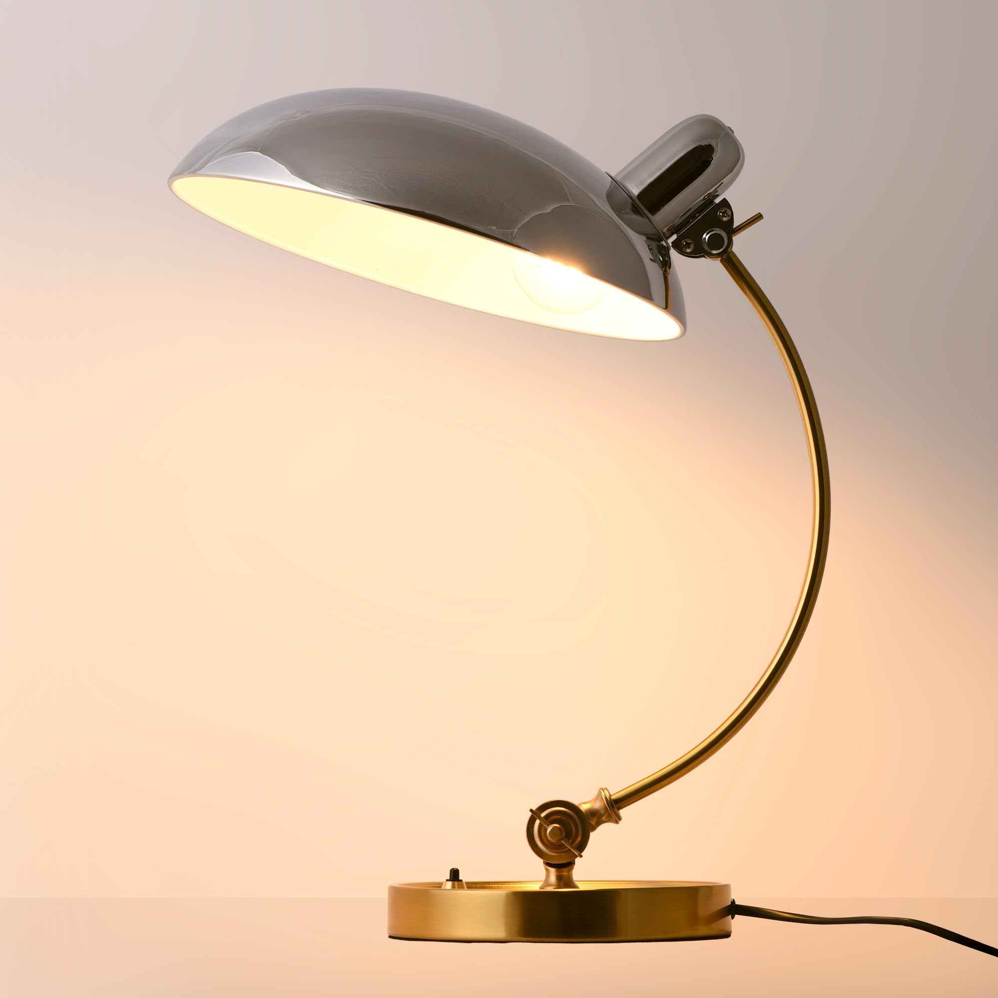 B·LED BARCELONA LED Lampada da tavolo Ulia – Design in stile Bauhaus | Lampada da scrivania con paralume orientabile, attacco E27. Lampada vintage retrò per comodino, scrivania, soggiorno
