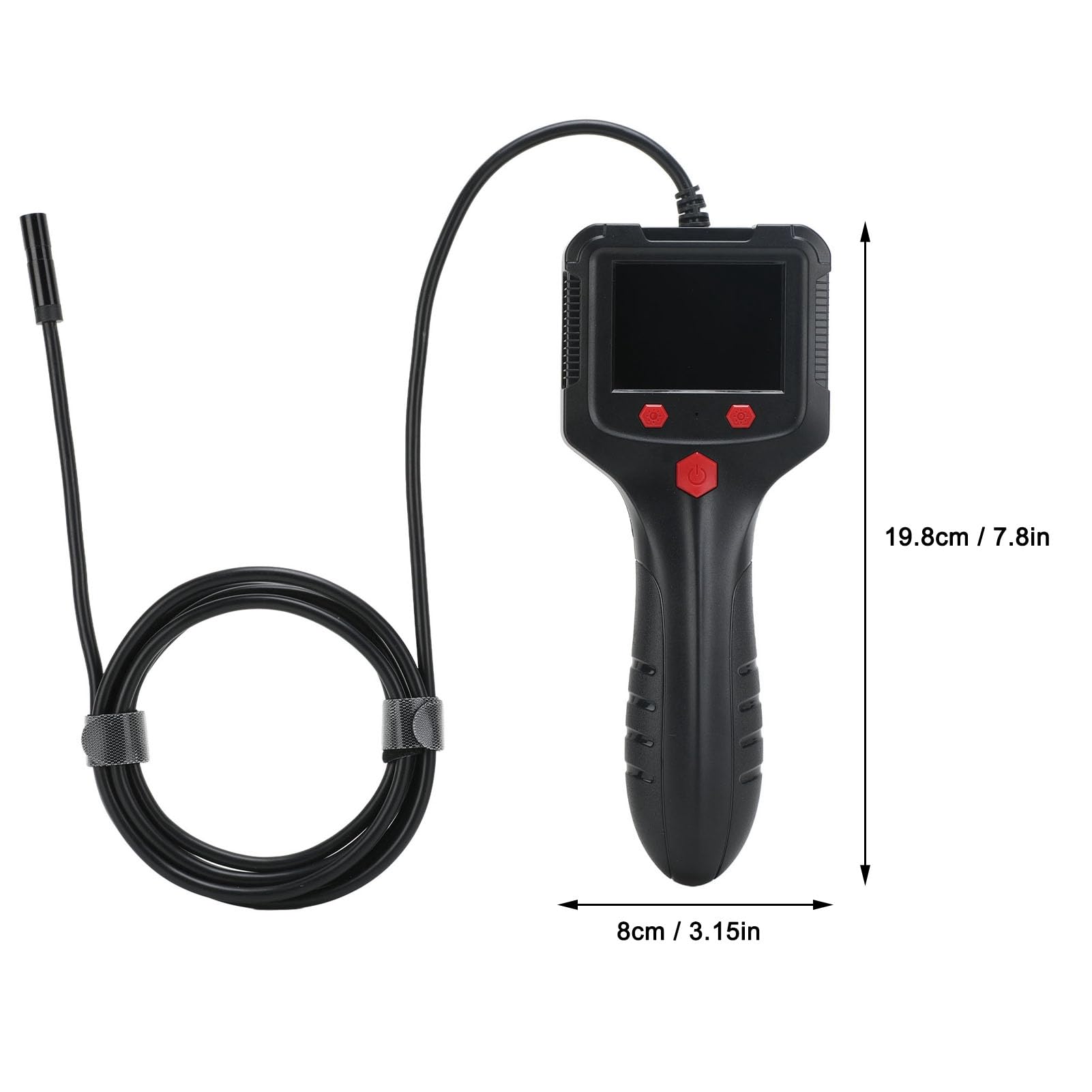 Industrial Endoscope with 2.4in HD Display, Handheld ABS Housing Borescope Inspection Camera for Automotive, Pipeline & Industrial Use (5m/196.9in Cable (0?5m Range))