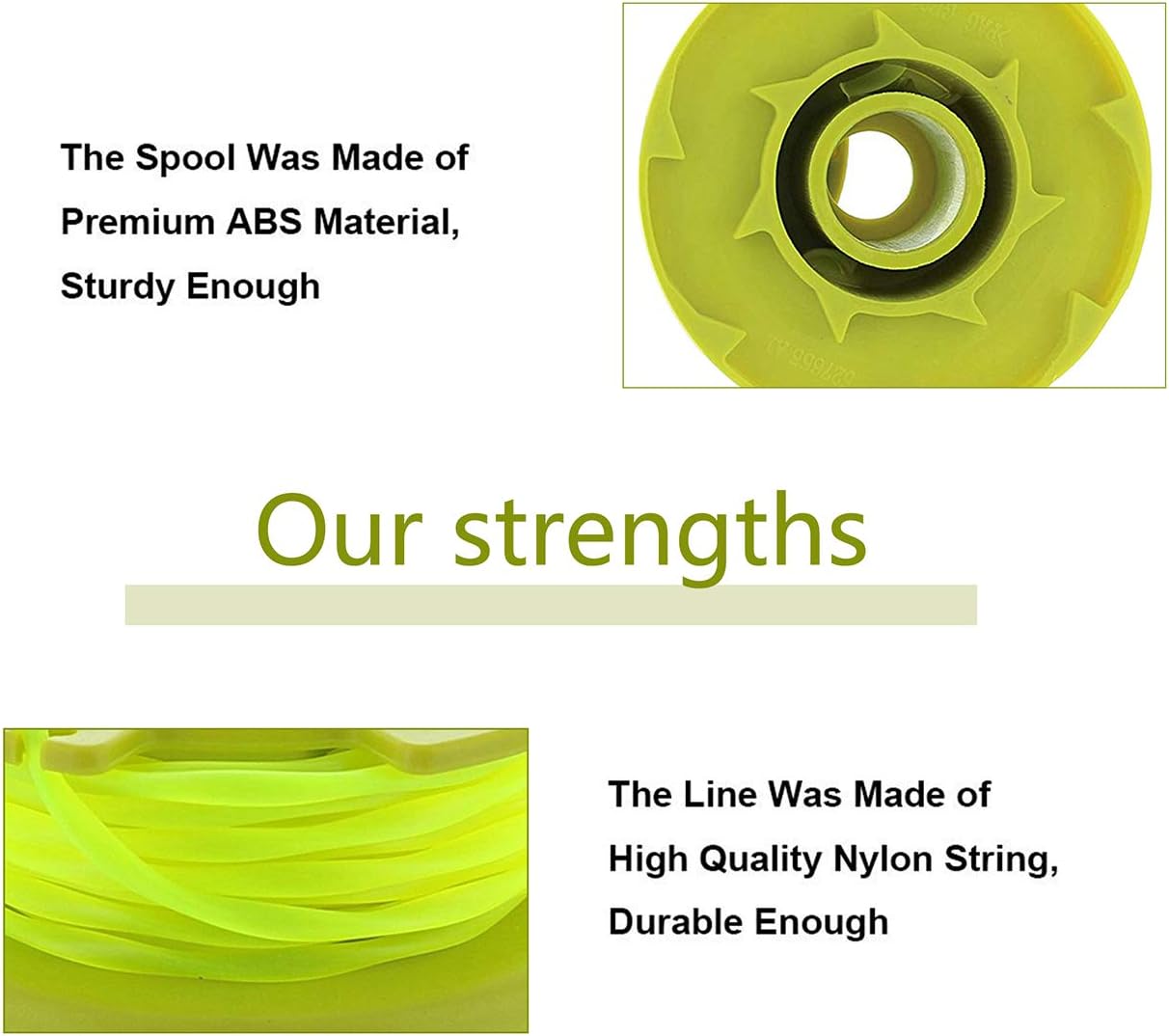 AC80RL3 String Trimmer Replacement Spool Line 080 Inch Twisted Line Compatible with Ryobi One Plus+ AC80RL3 18v, 24v, and 40v Cordless Trimmers ，Weed Eater String Auto-Feed Spool Line 11ft（8-Pack）