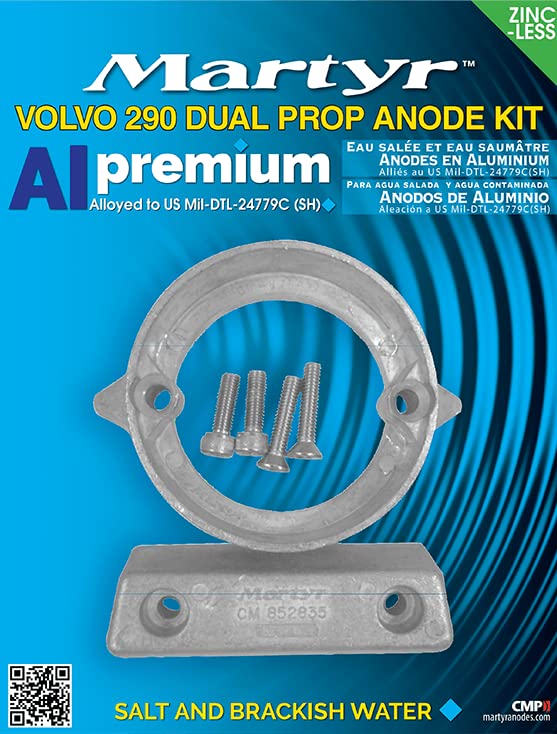 Boot & Motor Set anodo in alluminio per Volvo Penta 290 Duo Prop/DP