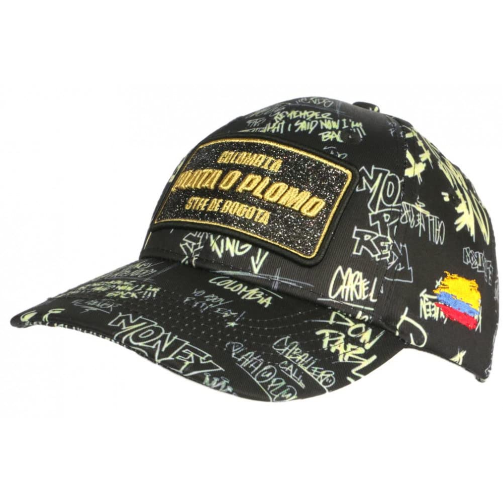 Casquette Plata O Plomo Strass Noir Et Blanc | Taille Unique | Neuf Avec étiquettes | Style Colombie