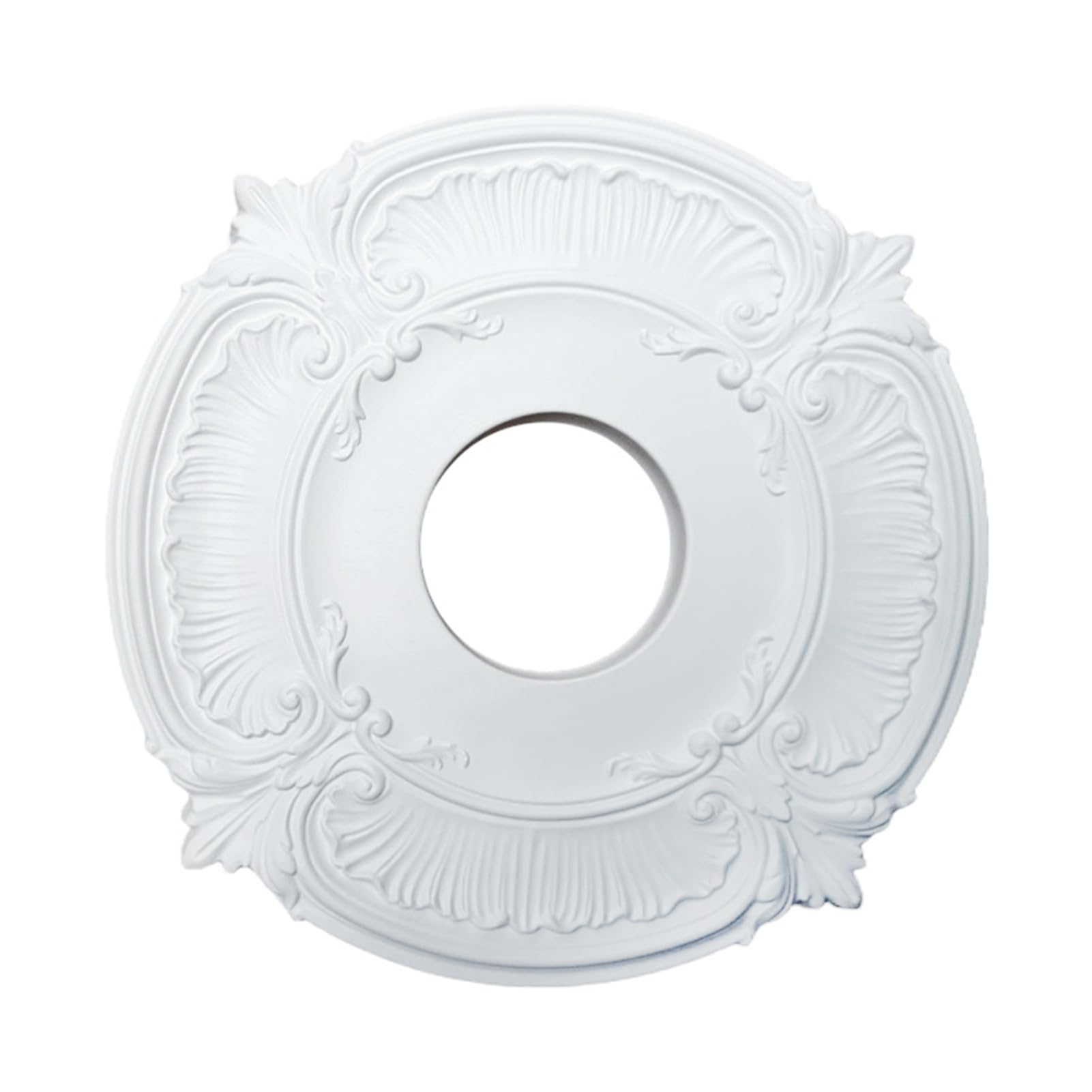 NICENEEDED PU Ceiling Medallion 12 Inch OD x 3.9 Inch ID, Lighting Ceiling Cover Plate Ceiling Fan Medallion