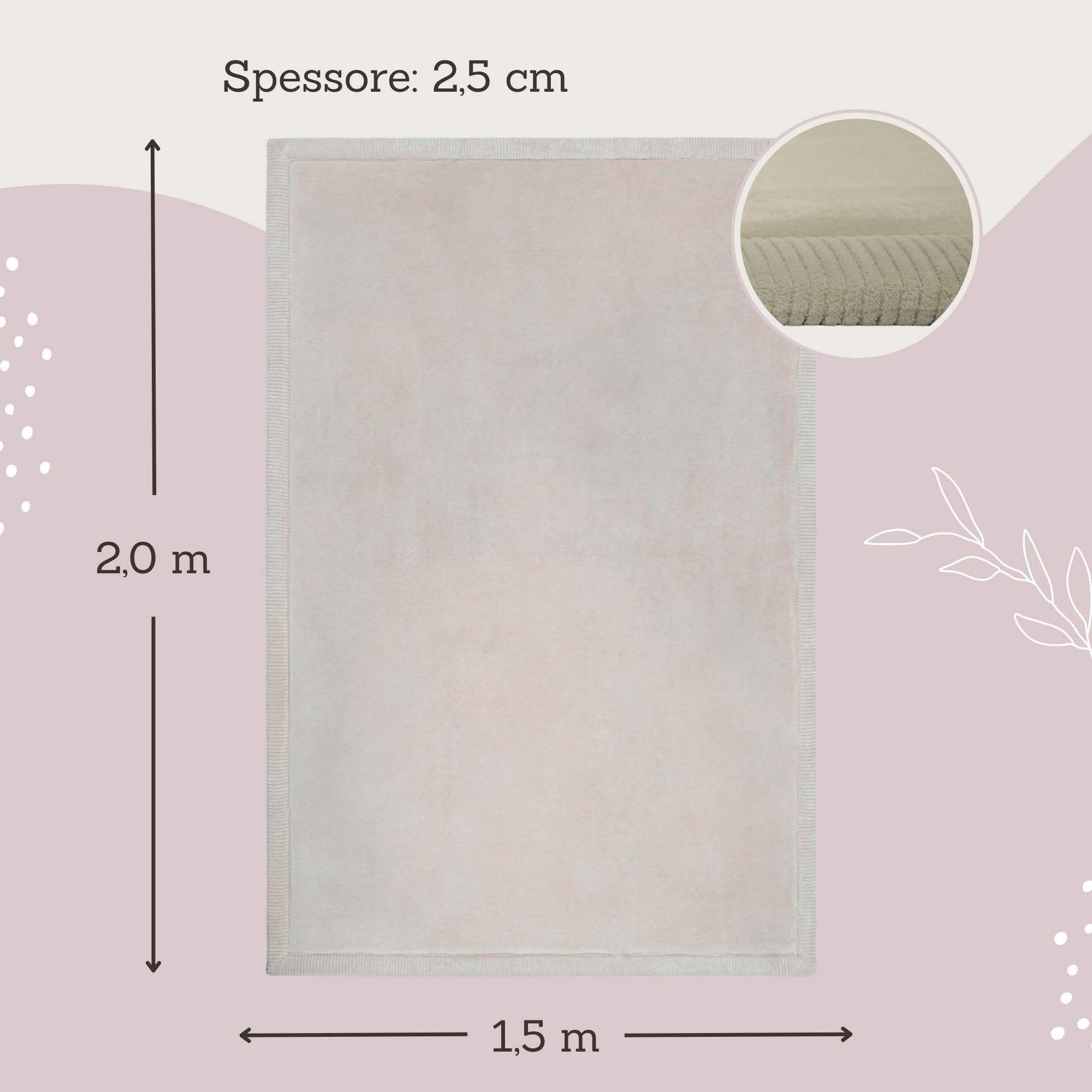Tappeto Neonato 200x150x2,5cm, Grigio – Tappeto Morbido Bambini con Memory Foam – Tappeto per Gattonare Neonato Antiscivolo – Tappeto Bambini, Tatami, Tappeto Gioco Neonato