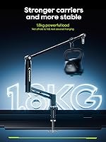 Vista 5 de M05 Brazo articulado, soporte de micrófono giratorio 360° con montaje de escritorio, brazo de micrófono de escritorio plegable con adaptador