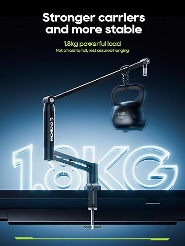 Miniatura 5 de Brazo de brazo M05, soporte de micrófono giratorio de 360 con soporte de escritorio, brazo de micrófono de escritorio plegable con adaptador de